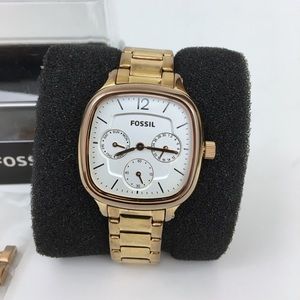 Gold Faced Ladies Fossil Watch